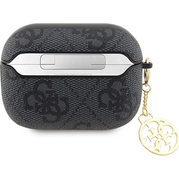 Oryginalne ekskluzywne etui od marki Guess z kolekcji 4G Charm dla Apple AirPods Pro 2, czarne